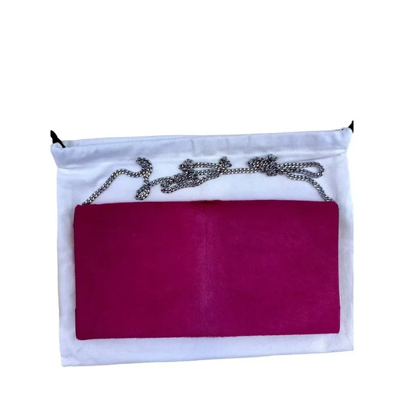 Theory Hot Pink Hair On Leather Simple Clutch - Picture 1 of 7